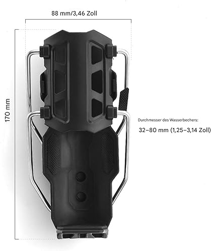 Motorcycle Cup Holder, Adjustable Drink Holder, Bike Water Bottle Cage, Fits 1.26-3.15 Inch Bottles, Abs+Stainless Steel, Handlebar & Frame Mount for Scooters, Atvs, Strollers