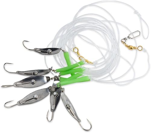 Rotbarsch System, 5,60 m Länge, 6 Metallhaken 2/0, Hochseeangeln, Rotbarsch-Rig