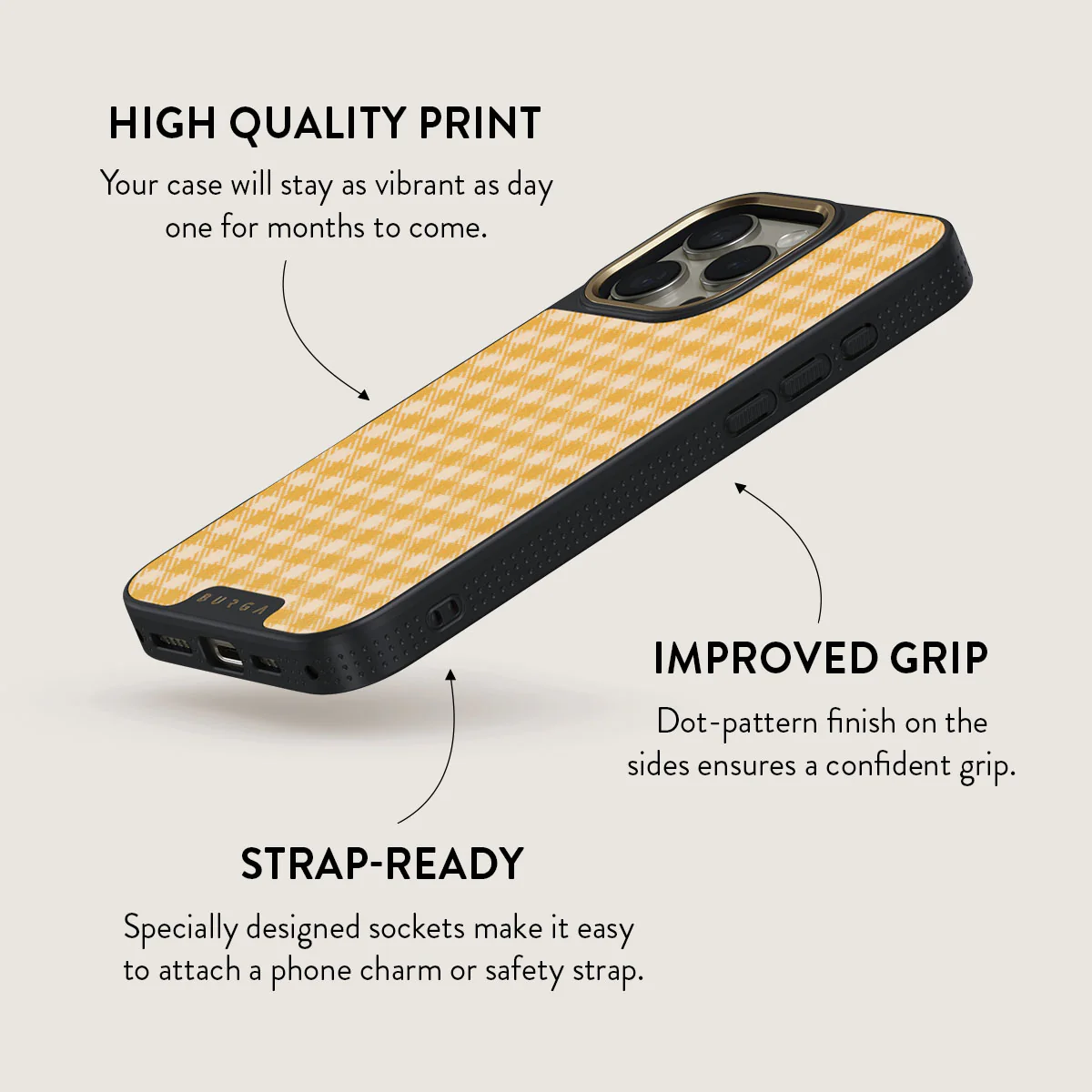 Tuscan Sun - Yellow Plaid iPhone 16 Pro Max Case