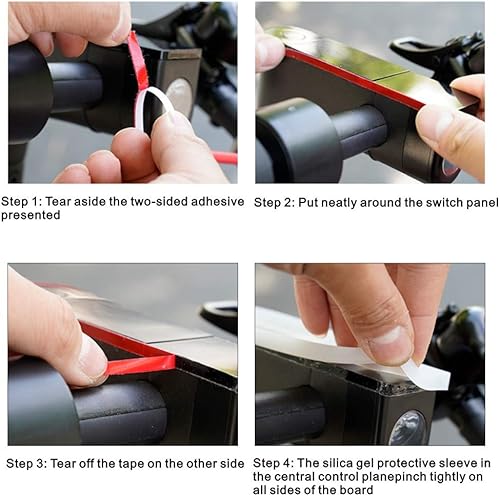 Yungeln 4 Stücke Scooter Ersatzteil Zubehör wasserdichte Silikonhülle für LED Anzeige und 3 Schwingungsdämpfer aus Gummi kompatibel für Xiaomi 1S / M365 / Pro Scooter - Schwarz