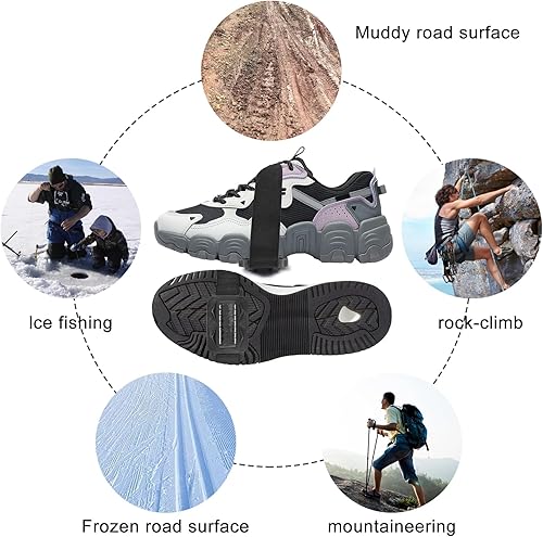 4 Stück Anti Rutsch Schuhspikes,Walking Winter Rutsch Schuhspikes,Spikes für Schuhe Schuhkrallen Spikes,Sohle Wandern Rutsch Schuhspikes,für Wandern Trail Running Trekking Winter Outdoor