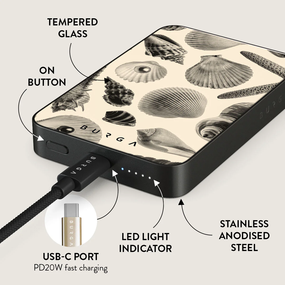 Shell Mosaic - Magnetic Power Bank