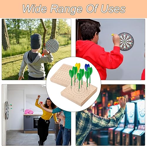 Editbar 2 Stück Darthalter Holz Dartpfeile Halterung,Unterschiedliche Platzierung der Löcher Dart Aufbewahrung,Holz Dart Stand Sitz für Aufbewahrung von Steeldarts, Softdarts und Darts Aller Art
