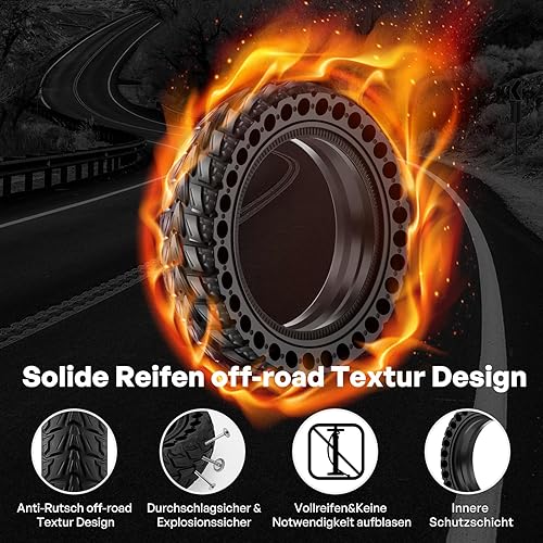 8.5 Zoll E Scooter Reifen - 50/75-6.1 Vollgummireifen,Keine Inflation,8 1/2 x2 Ersatzreifen für Xiaomi Pro 2 / M365 / M365 Pro / 1S / 3/3 Lite/Essential,Für 8.5x2 zoll Scooter Reifen