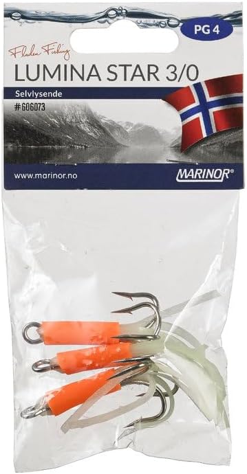 Marinor Lumina Star Meeresdrillinge mit Leuchtendem Lockschlauch, Rot, Größen 1-11/0