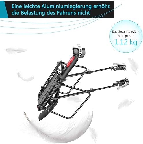 toptrek Gepäckträger Mountainbike Alu mit Schutzbleche und Reflektor Fahrrad Gepäckträger Schnelle Montage und Schnellspanner FahrradGepäckträger Frei Einstellbare Hinten für 24-29 Zoll MTB/Rennrad