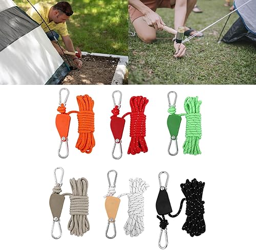LUCKGONI Verstellbares Umhängeband zum Aufhängen von Zelten, Pflanzen, Seil-Clip, Ratschen-Aufhänger, Metall-Hebe-Riemenrolle, Haken, Camping-Stop-Schnalle