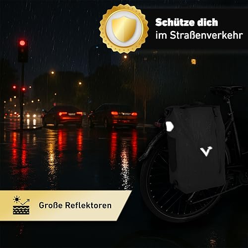 Valkental® UrbanX 2in1 Fahrradtasche & Rucksack kombiniert [28L Volumen] wasserdichte Gepäckträgertasche mit abschließbarer Befestigung – Elegante Radtasche & stylischer Rucksack – Geprüfte Qualität