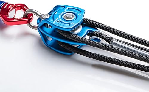 Doppelte Umlenkrolle aus Metall, seitlich schwingende doppelte Umlenkrolle Professionelles Design, gleichmäßige Kraft mit glatter Oberfläche und stark für den Transport beim Klettern und