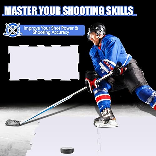 Maasechs Dryland Synthetische Eisfliesen für Hockey, 48,3 x 96,5 x 0,6 cm, 1,5 Quadratmeter, künstliche Eisfliesen, langlebig, doppelseitig, Hockey-Trainingsplattform für Schießen, Passübungen