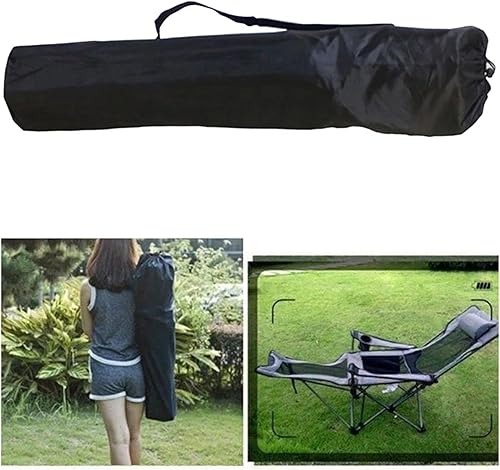 Vdaxvme Campingstuhl mit Kordelzug, Aufbewahrungstasche, tragbar, Picknick, Klappstuhl, Tragetasche für Reisen, Outdoor, Camping, Sport, Schwarz , 100x22
