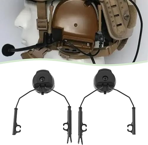 OTOTEC 1 Paar Taktische Helmschienenadapter Headset-Unterstützung Helm-Lichtbogenschienenadapter Kompatibel mit Peltor Comtac-Headset-Unterstützung für Anschluss An Helme Serien Fast/ACH/Mich
