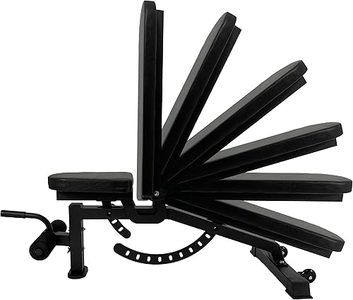 BRAINGAIN Verstellbare Hantelbank mit 9 Positionen - Klappbare Trainingsbank für Heim-Fitnessstudio - Hantelbank für Bankdrücken - Fitnessgeräte für zu Hause