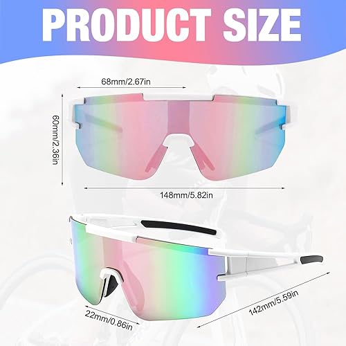 DAJASD Schnelle Brille Damen, UV 400 Polarisiert Fahrradbrille Damen, Sport Sonnenbrille Rave, Fahrradbrille Winddicht Damen, Radfahrer Brille für MTB Radfahren Ski Angeln Laufen Rave