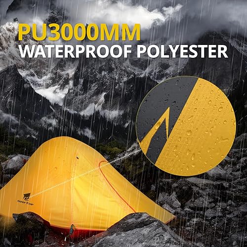 GEERTOP Ultraleichtes Zelt 2 Personen Campingzelt Doppelten 3-4 Saison für Camping Wandern Rucksack