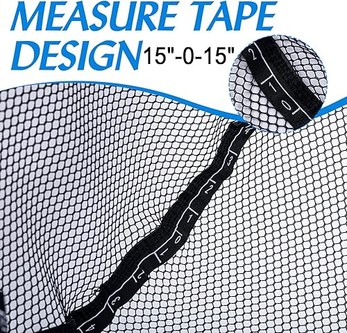 Goture Schwimmendes Fischernetz, Fischernetz mit integrierter Längenskala, Aluminium-Teleskopgriff, Gumminetz, faltbares Fischernetz, einziehbares Fischernetz zum Barschangeln