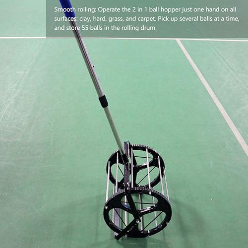 BESPORTBLE Tennisball Pickup Verstellbare Tennisbälle Empfänger Mäher Sammler Trichter mit Griff Halten 55 Tennisbälle für Die Turnschule