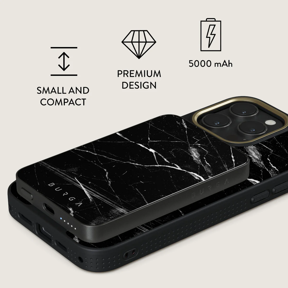Noir Origin - Black Marble Magnetic Power Bank