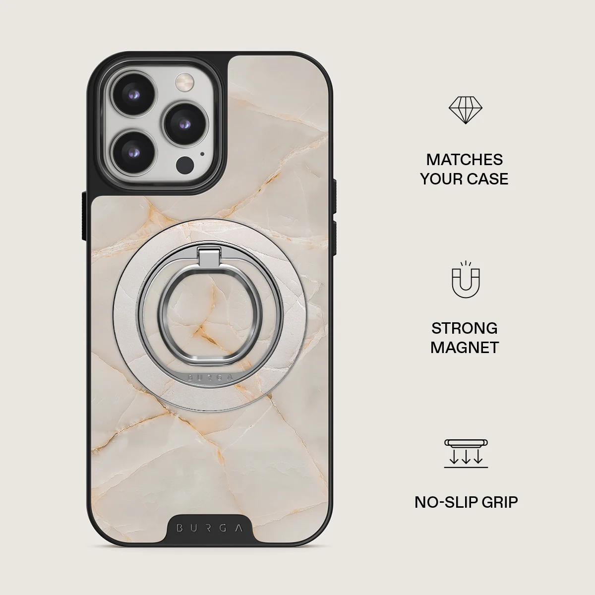 Vanilla Sand - Marble Magnetic Ring Holder