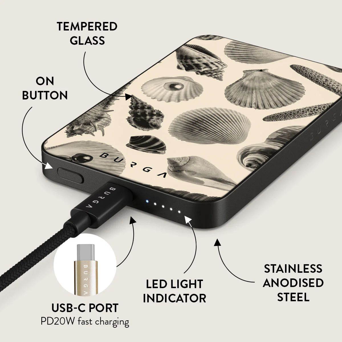 Shell Mosaic - Magnetic Power Bank