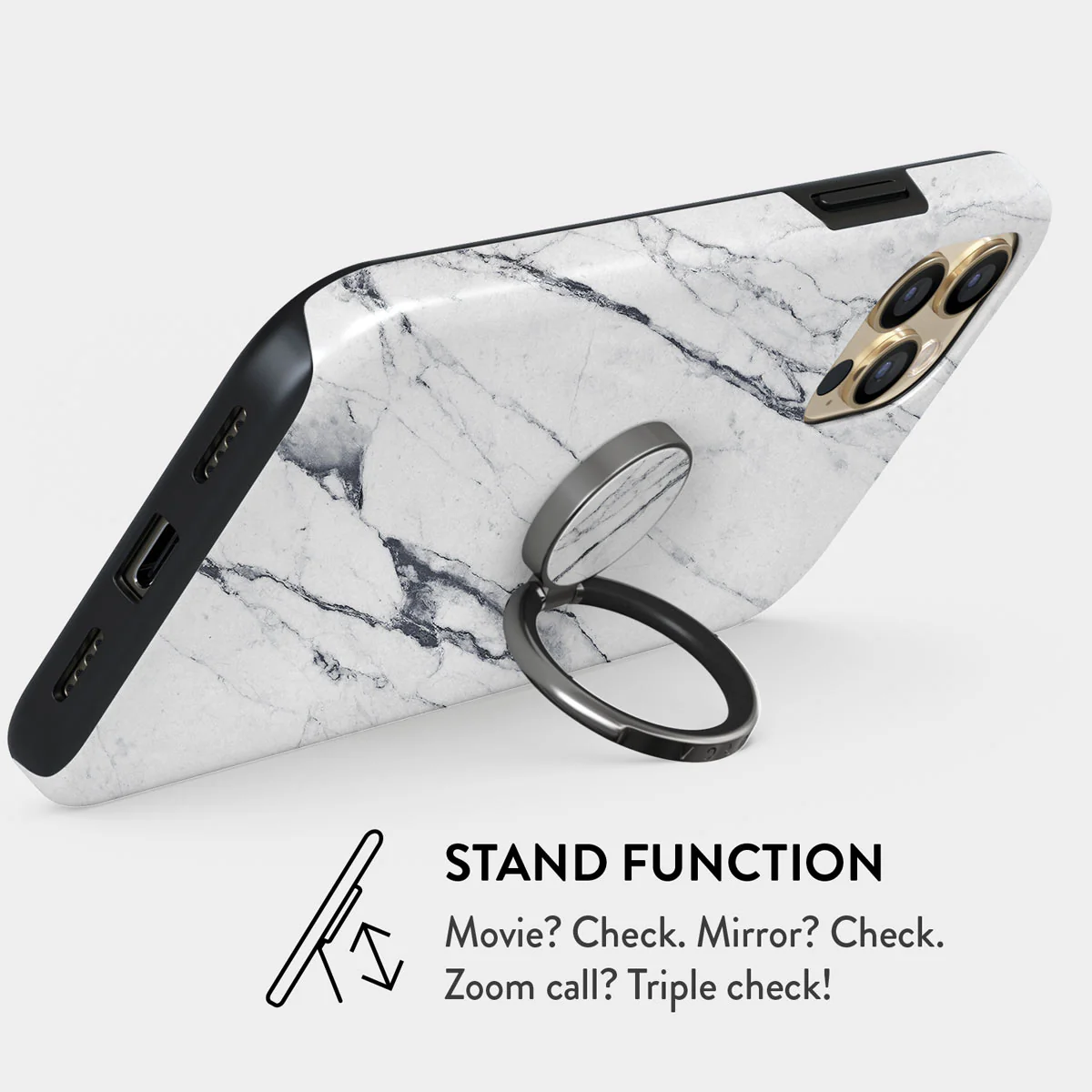 Satin White - Marble Adhesive Ring Holder