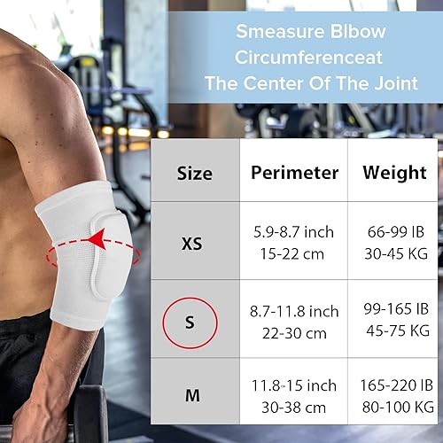 Sibba Kompressions Ellbogenschützer Armbandage Unterstützung Fitness Arm Knieschützer Volleyball Basketball Atmungsaktive Ellenbogenbandagen für Kinder, Männer und Frauen