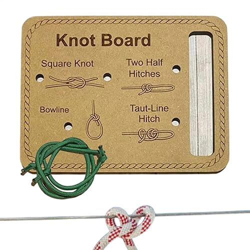 Knoten-Bindebrett, Survival-Knoten-Trainer-Zubehör, Seilbinden-Übungswerkzeug, lustiges pädagogisches Design, tragbares leichtes Lernmaterial, 20 x 14 cm, für Outdoor, Männer, Frauen