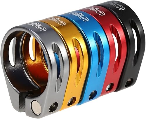 Schnellspanner Sattelklemme, Fahrrad Sattelklemme Schnellverschluss Sattelstütze Klemme Aluminiumlegierung Passend für 30,4/30,8/31,6mm Sattelstange (Schwarz)