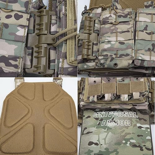 U.T.A Taktische Weste, MOLLE Multifunktions Schnellwechsel Weste für Taktische Zwecke, Weste für Airsoft Kampf im Freien, Plattenträger für Militär Fans Paintball Spiel