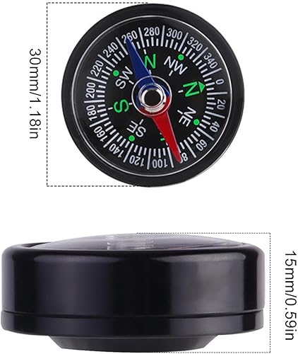 Fahrrad-Kompass – Tragbarer Fahrrad-Kompass, Fahrrad-Headset-Kompass, 7,2 x 5,2 x 1,6 cm, professioneller kleiner Überlebens-Kompass, multifunktionales Outdoor-Navigationswerkzeug für Mountainbikes