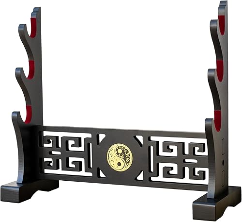 FOXSMZZ Bagua Schwerthalter, japanischer Samt, gepolstert, Katana-Ständer, Samurai-Präsentationsständer, unterstützt alle Tanto-Schwerter (Bagua-1)