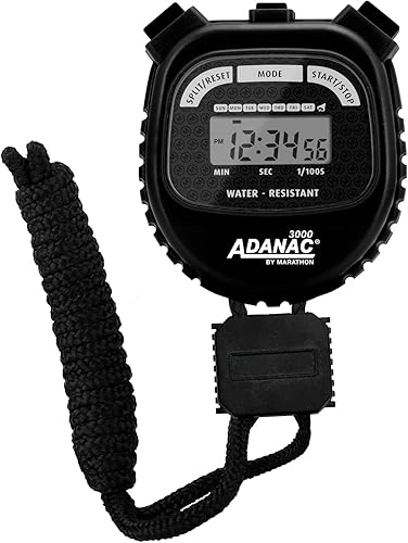 Marathon Adanac 3000 Sports Digitaler Stoppuhr-Timer | Großes Display | Zeit & Kalender | Split-Modus | Wasserdicht | Ideale Stoppuhr für Trainer