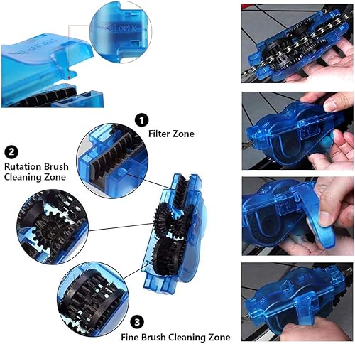 Fahrrad Reinigungsbürsten Set,Fahrradreinigungsbürstenwerkzeug,Bike Reinigungsbürste Tool,Fahrrad-Kettenreiniger-Werkzeug-Set,Clean Brush Kit Reinigung Bürste Set