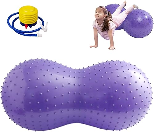 CAKEEYUM Peanut Ball Erdnuss-Gymnastikball mit luftdicken PVC-Erdnussbällen für Kinder, Therapie, Schwangerschaft, tragbarer Yoga-Ball für Zuhause, Fitnessstudio, 88,9 x 45,7 cm