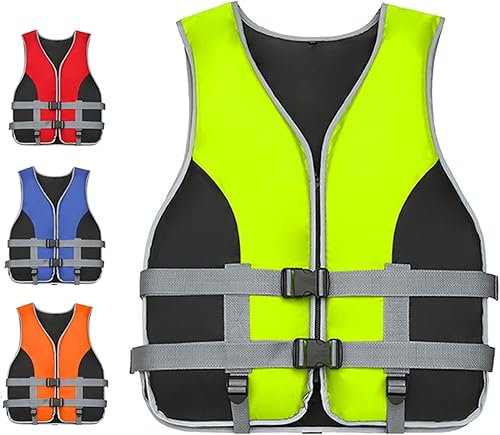 Yahbrra Verstellbare Schwimmweste Schwimmhilfe Rettungsweste: Kinder und Erwachsene für Wassersport Kajakfahren Surfen mit Verstellbarem Schrittgurt 30–120 Kg