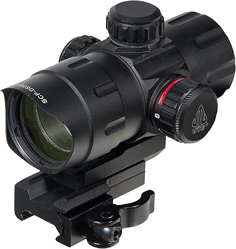 UTG Erwachsene 4.2' ITA Red/Green T-Dot with QD Mount, Riser Adaptor SCP-DS3840TDQ Leuchtpunktvisier, schwarz, One Size