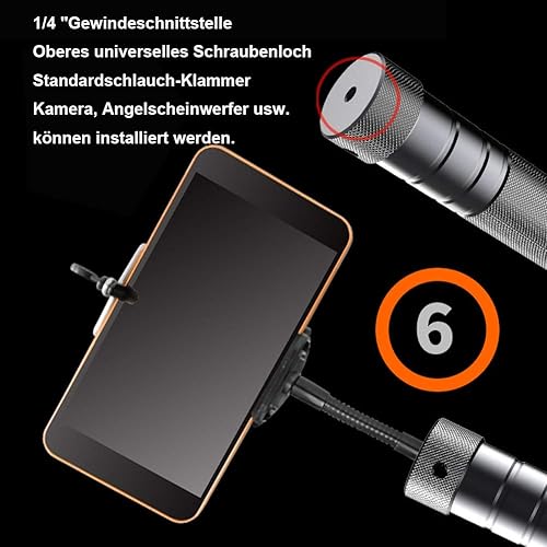 RaManda Vielseitig Abnehmbare Wanderstöcke Wild Survival Selbstverteidigung Gehstock Verstellbare Faltbar Spazierstock Leichtgewicht 7075 Aluminiumrohr mit Handyhalter