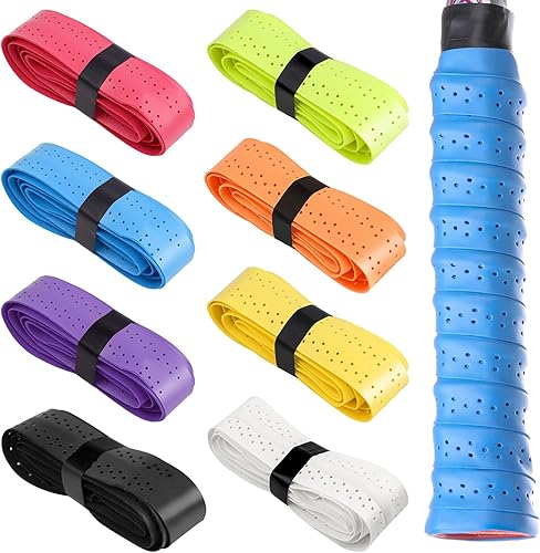 Ailvor Griffband Tennisschläger, 8 Stück Tennis Griffband, Rutschfestes Griffband Badmintonschläger, Overgrip Tennisschläger für Tennisschläger, Badminton, Squash Schläger