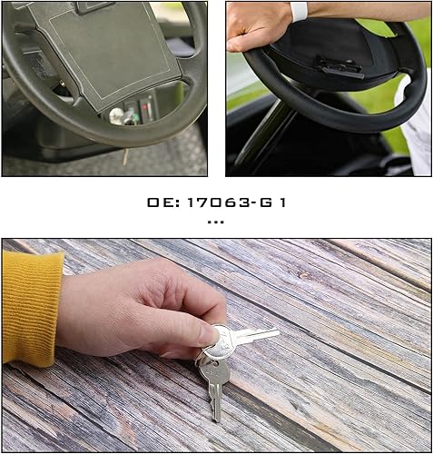 VGOL 2 STÜCKE Golfwagen Zündschlüssel mit 1 STÜCK Schlüsselanhänger 17063G1 Kompatibel mit EZGO TXT Gas und Elektro Golfwagen Ersatzteilen