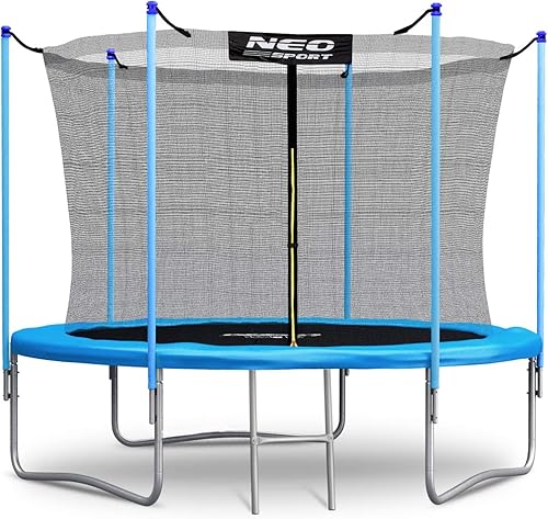 Trampolin 183 cm 6 ft mit Sicherheitsnetz Innennetz und Einstiegsleiter Neo-Sport PRO Gartentrampolin