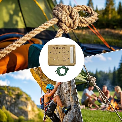 Knoten-Bindebrett, Survival-Knoten-Trainer-Zubehör, Seilbinden-Übungswerkzeug, lustiges pädagogisches Design, tragbares leichtes Lernmaterial, 20 x 14 cm, für Outdoor, Männer, Frauen