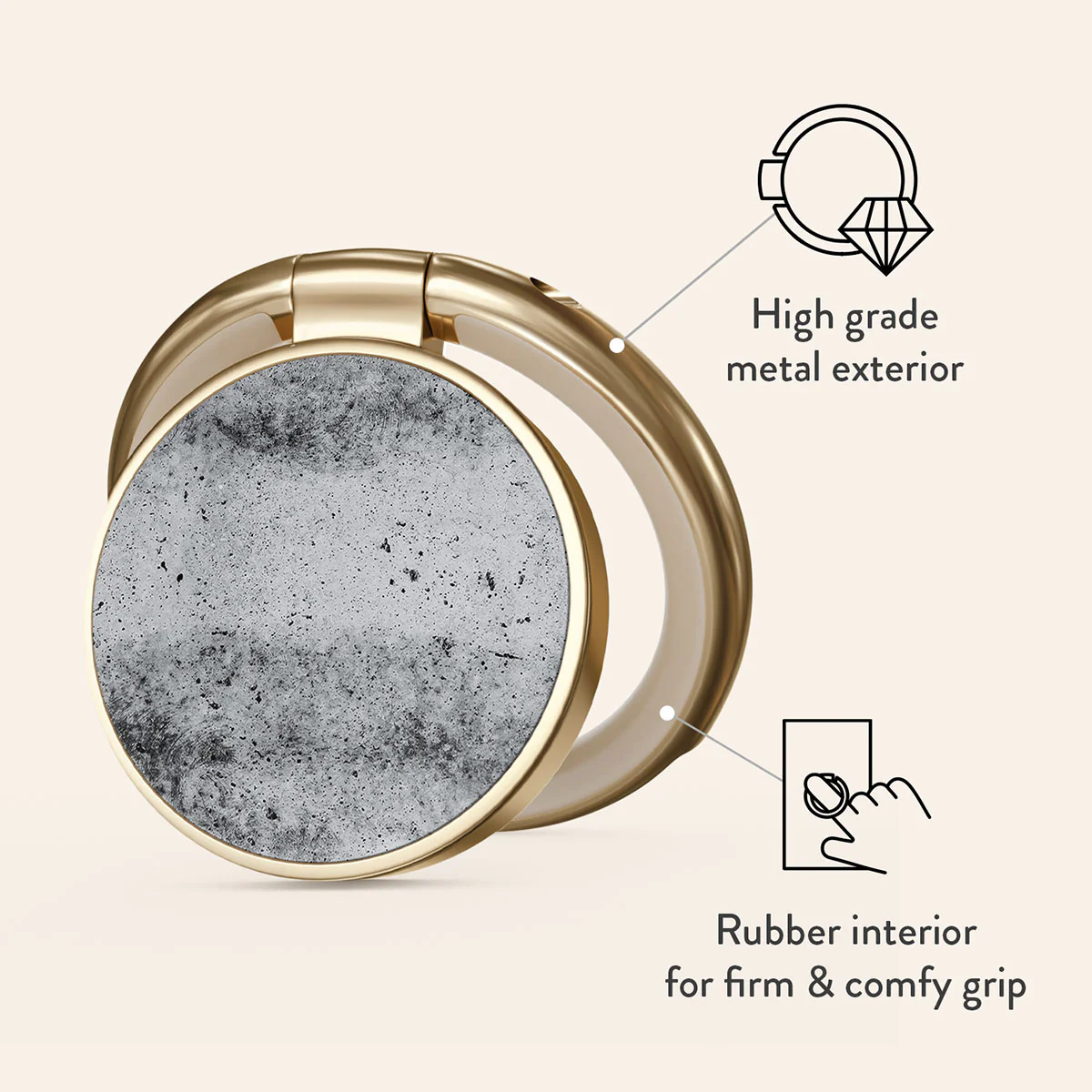 Concrete Jungle - Adhesive Ring Holder