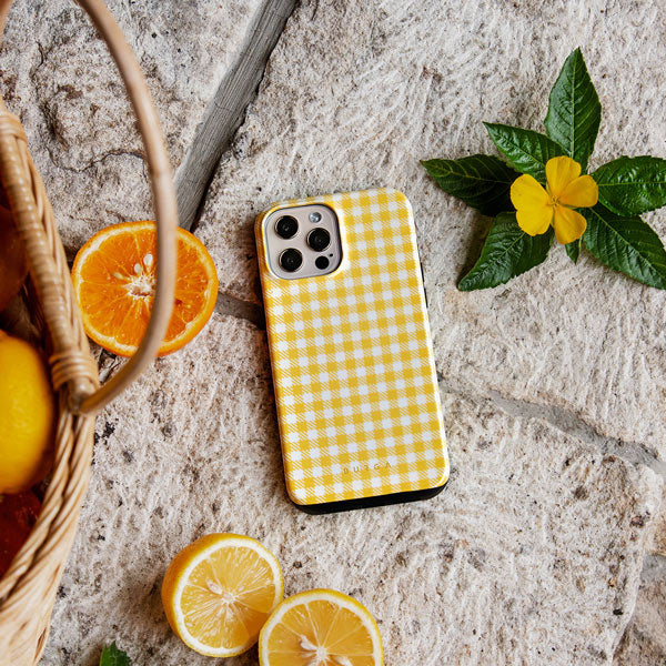 Tuscan Sun - Yellow Plaid iPhone 16 Pro Max Case