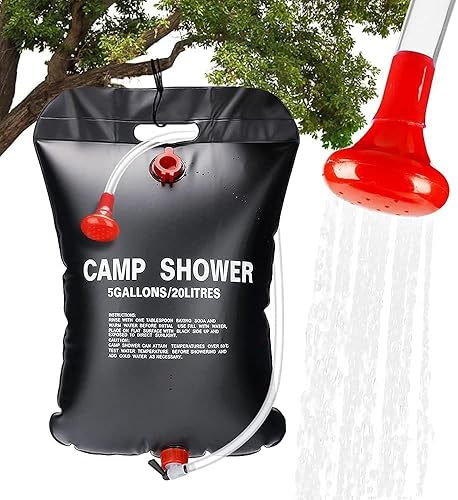DASIAUTOEM Tragbare Solar Heizung Camping Dusche Tasche, Solardusche Camping Solar Dusche Tasche Outdoor Warmwasser Duschsack, mit Duschkopf und Schlauch für Outdoor Gartendusche Reisedusche