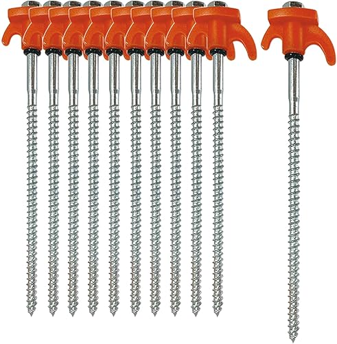 Funmo 10 Stück Zeltheringe,Heringe Erdnägel Stabil, 21cm Zeltheringe Sturmsicher, Schraubheringe Erdschrauben Heringe Camping Zeltbefestigung Heringe Für Zelt Sonnenschirm Wald, Wiesen, Gras, Sandbode
