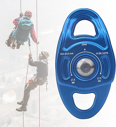 Doppelte Umlenkrolle aus Metall, seitlich schwingende doppelte Umlenkrolle Professionelles Design, gleichmäßige Kraft mit glatter Oberfläche und stark für den Transport beim Klettern und