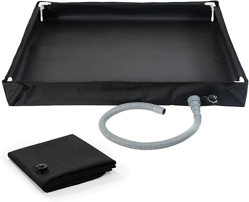 Tragbare Duschbasis, Zelt-Duschwanne, Badewannenboden, Boden, 80 x 80 x 10 cm, mit Ablaufschlauch, faltbares und kompaktes Design für drinnen und draußen, Camping, Haustierbaden