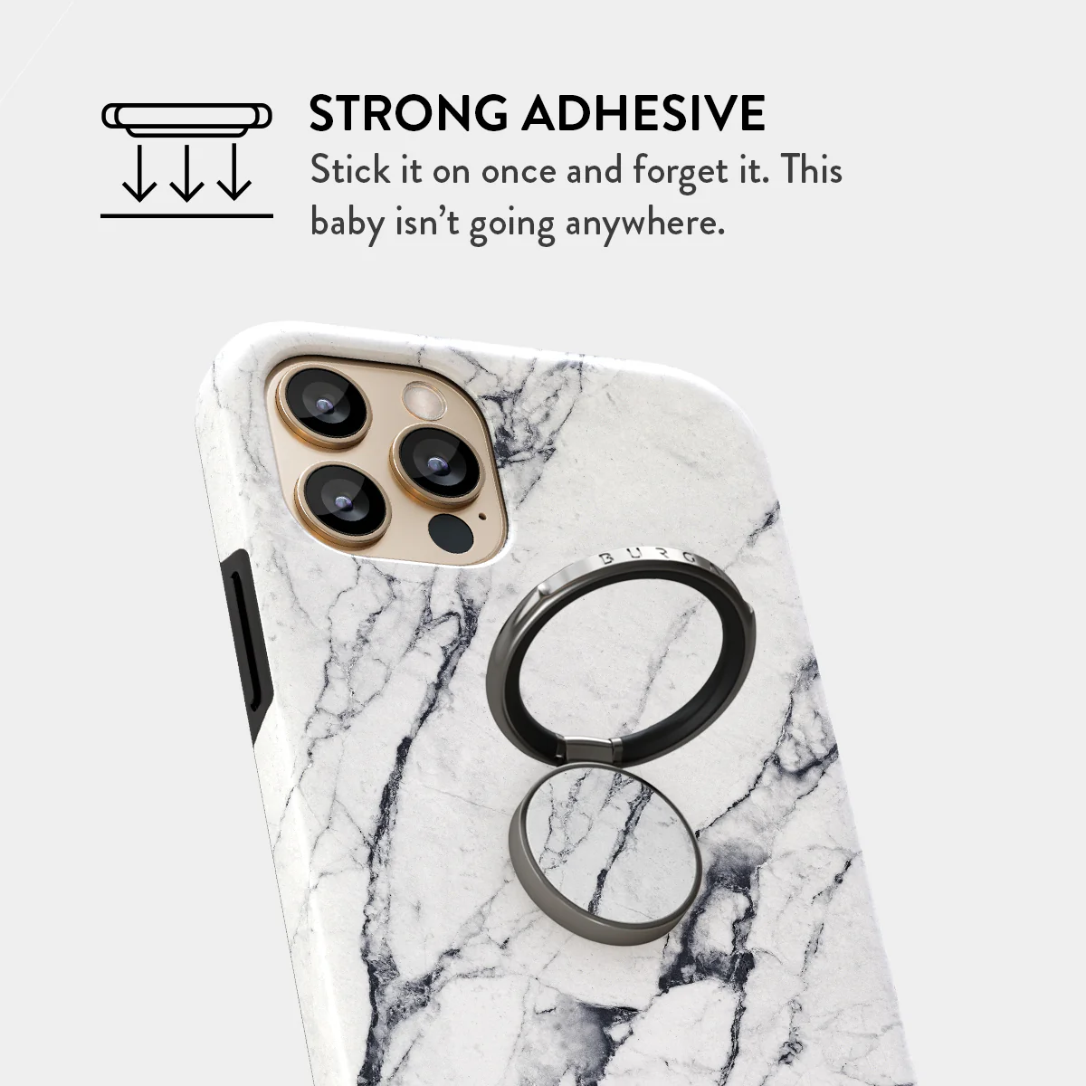 Satin White - Marble Adhesive Ring Holder