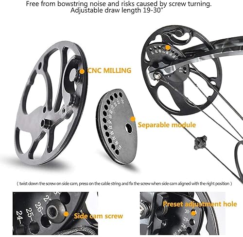 AMEYXGS Bogenschießen Compoundbogen Set 15lbs-70lbs Jagdbogen mit Carbonpfeile 320 fps Sportbogen Bogen für Erwachsene Rechtshänder