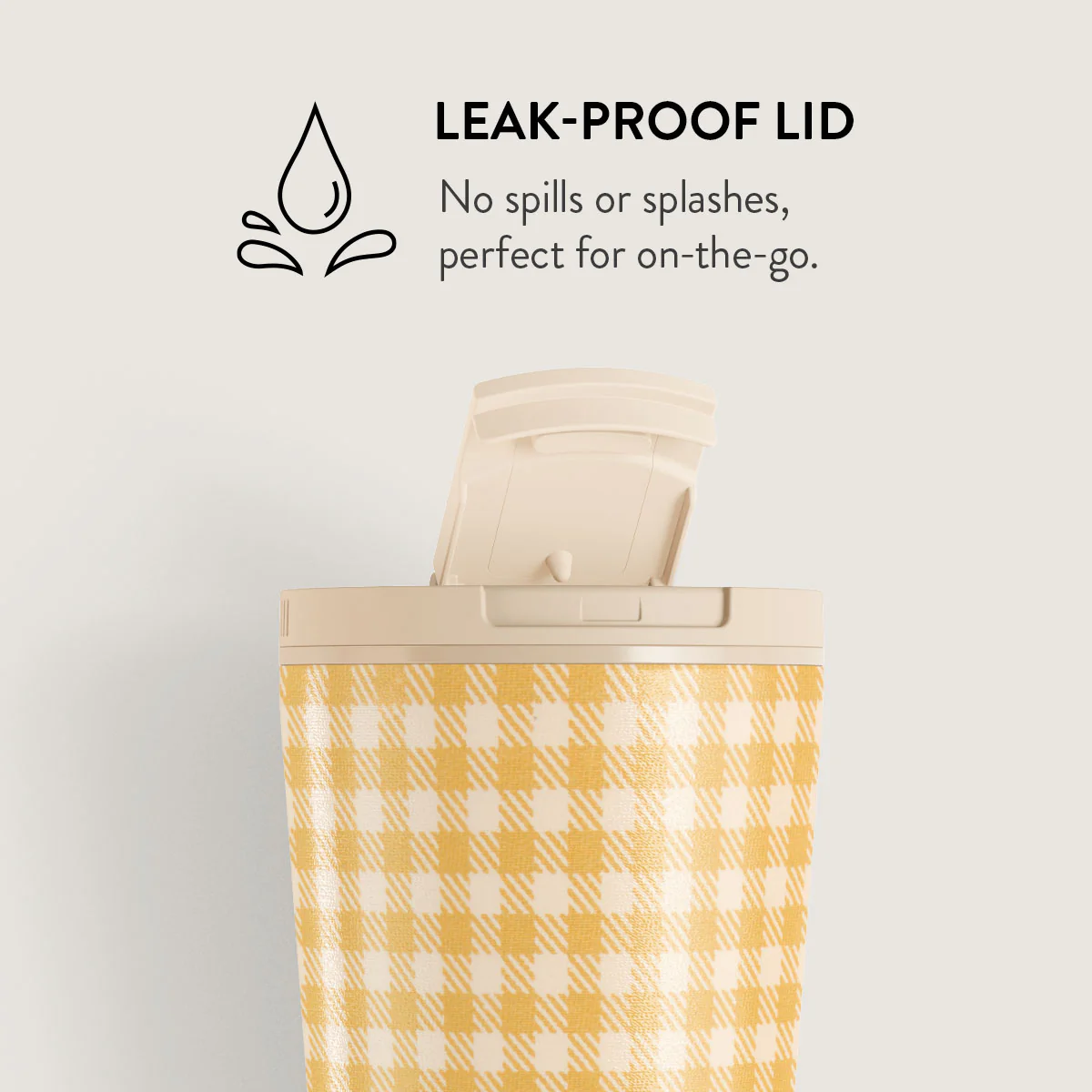 Tuscan Sun - Yellow Plaid Travel Mug